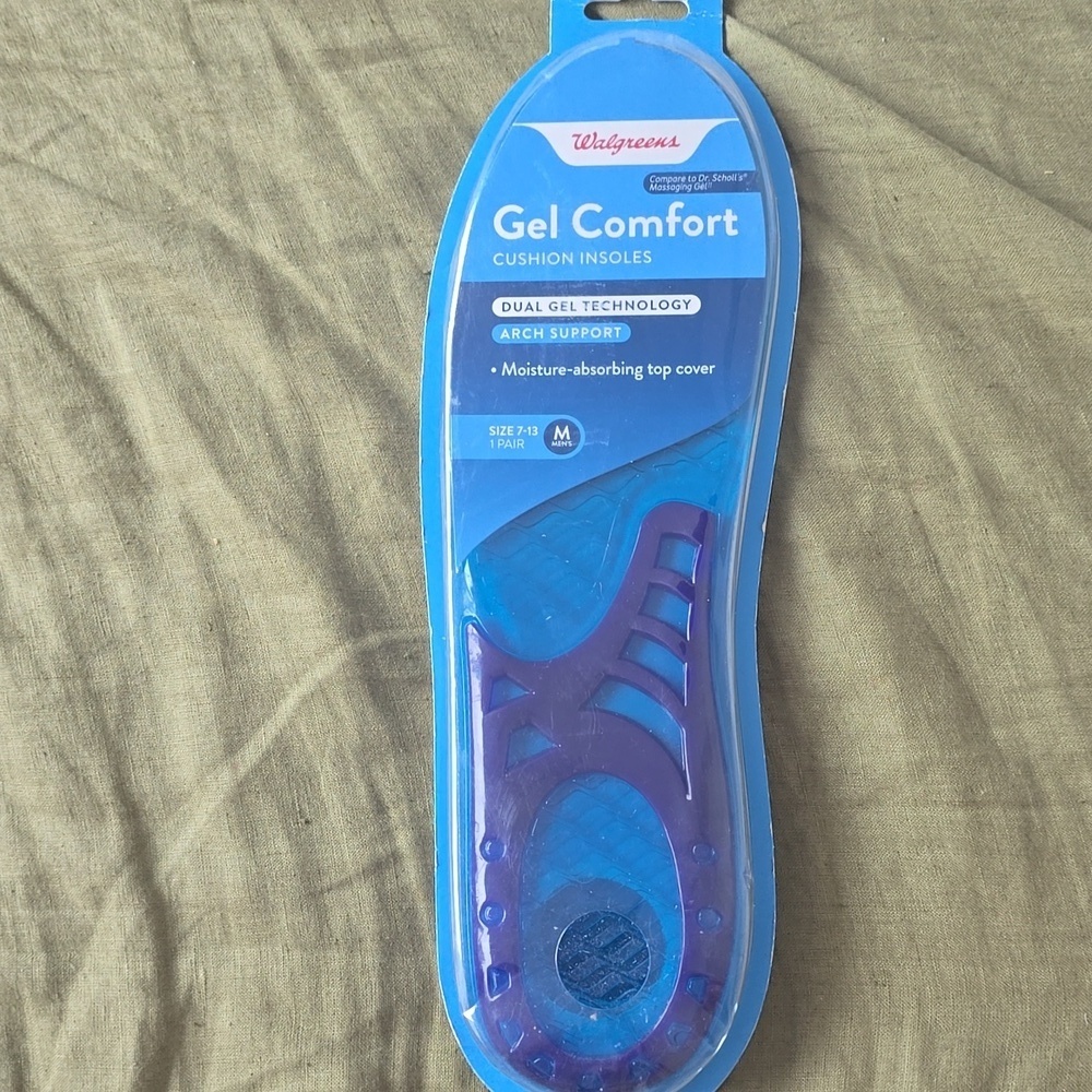 Walgreens Men's Gel Comfort Cushion Insoles, Size 7-13, 1.0 pr - Picture 3 of 13